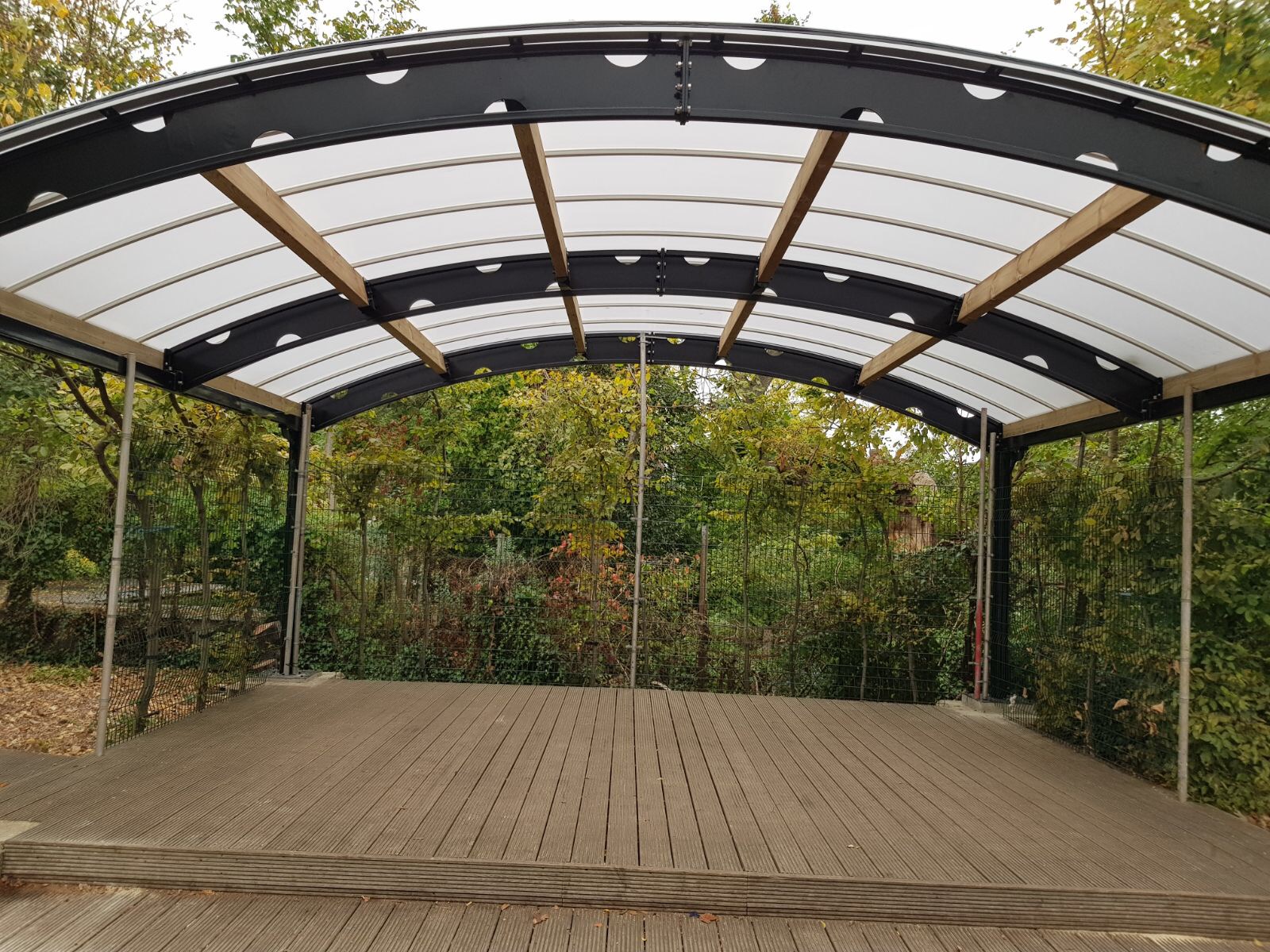 Another bespoke steel canopy installed in London Setter Play