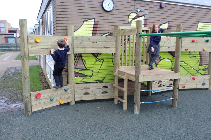 Primary school climbing wall