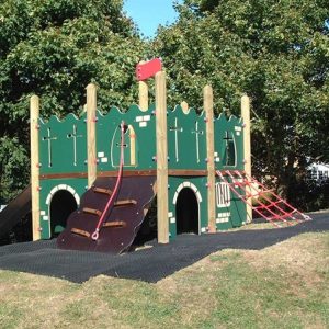 Castle themed playground equipment