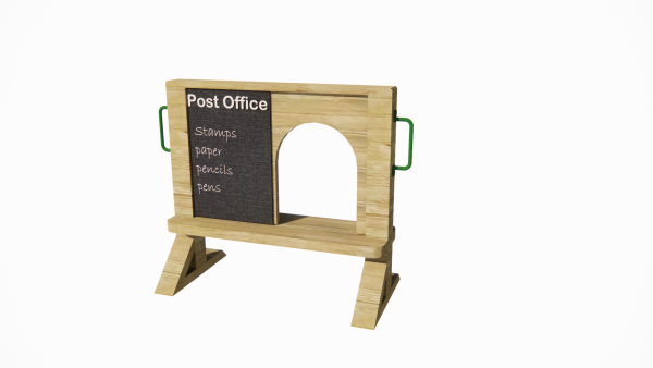 Wooden post office shop front play set