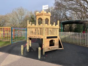 Infants play castle