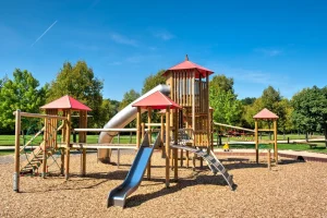 Wooden playground equipment